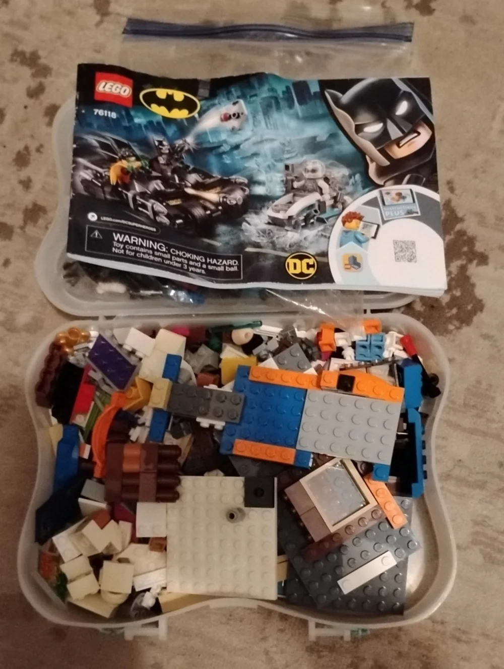 Lego Mixed Bricks and Batman Pieces - Blue, Orange, Gray And Extra Box of Legos